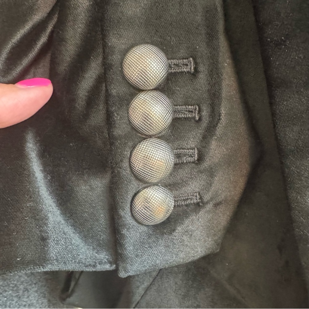 London Jean Womens Size 12 Black Velvet Two Button Night Out Blazer - Picture 6 of 6